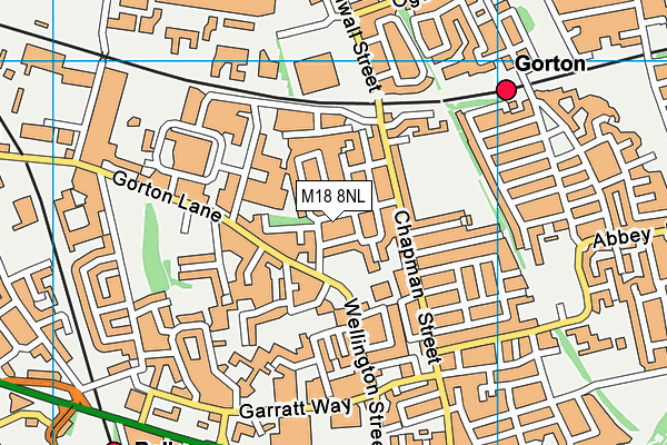 M18 8NL map - OS VectorMap District (Ordnance Survey)