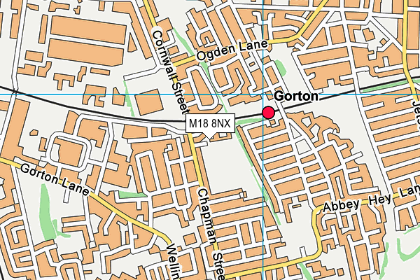 M18 8NX map - OS VectorMap District (Ordnance Survey)