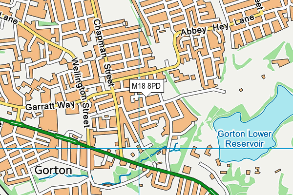 M18 8PD map - OS VectorMap District (Ordnance Survey)