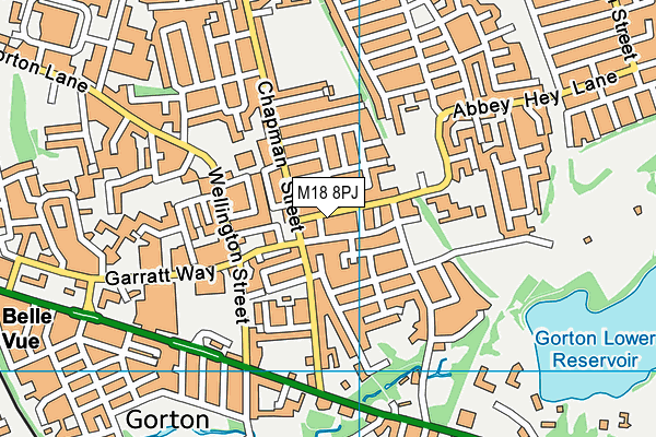 M18 8PJ map - OS VectorMap District (Ordnance Survey)