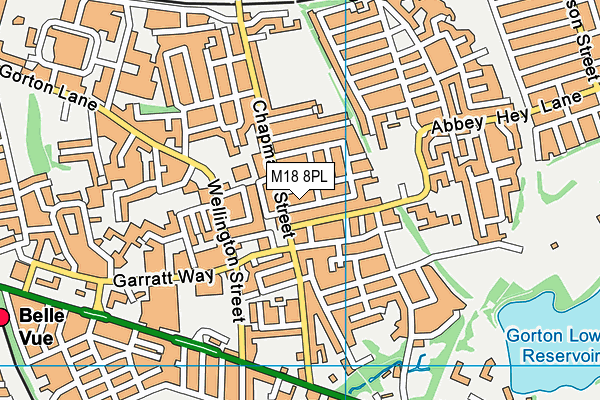 M18 8PL map - OS VectorMap District (Ordnance Survey)