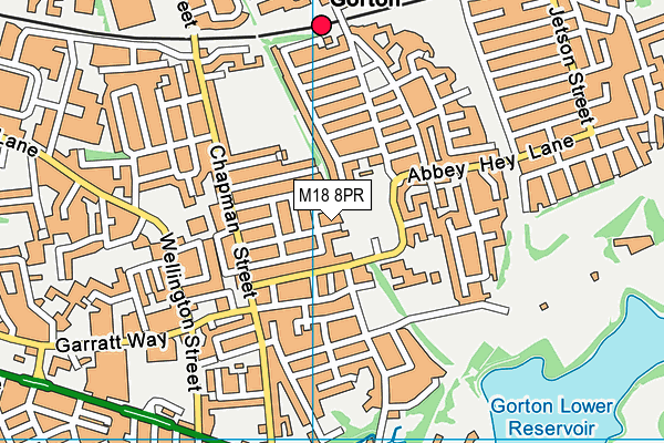 M18 8PR map - OS VectorMap District (Ordnance Survey)