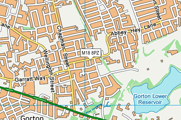 M18 8PZ map - OS VectorMap District (Ordnance Survey)