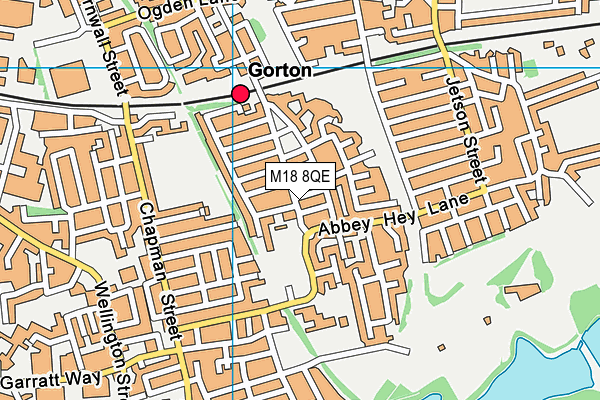 M18 8QE map - OS VectorMap District (Ordnance Survey)