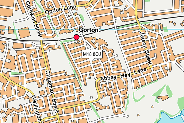 M18 8QJ map - OS VectorMap District (Ordnance Survey)