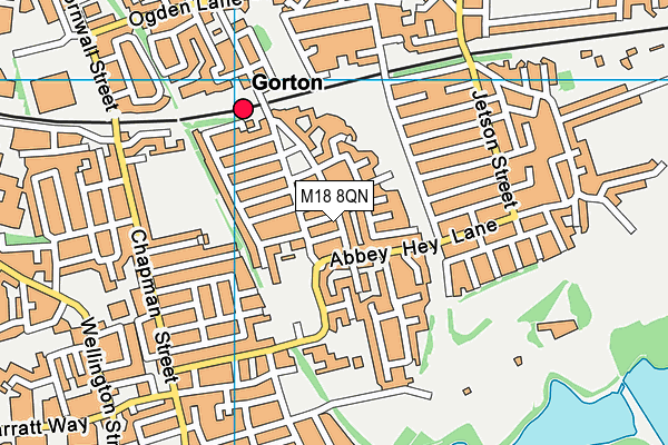 M18 8QN map - OS VectorMap District (Ordnance Survey)