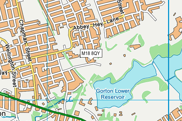 M18 8QY map - OS VectorMap District (Ordnance Survey)