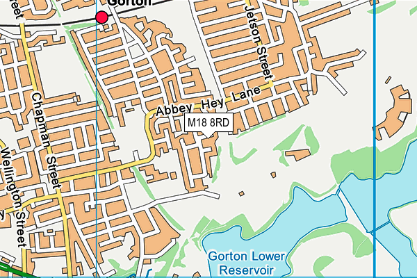 M18 8RD map - OS VectorMap District (Ordnance Survey)