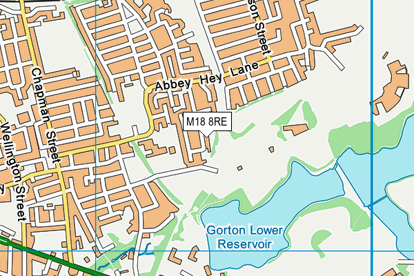 M18 8RE map - OS VectorMap District (Ordnance Survey)