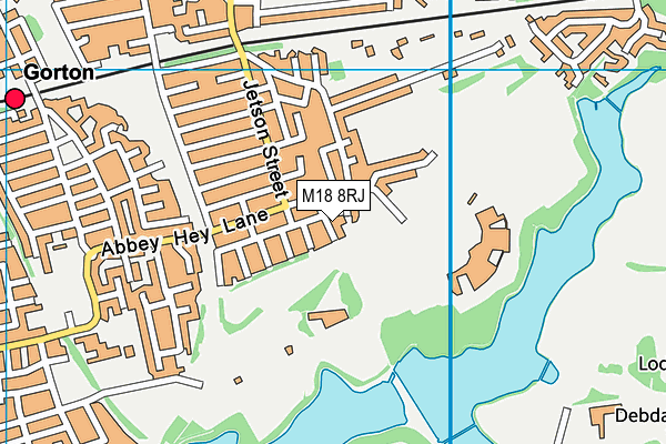 M18 8RJ map - OS VectorMap District (Ordnance Survey)