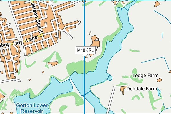 Wright Robinson College map (M18 8RL) - OS VectorMap District (Ordnance Survey)