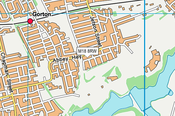 M18 8RW map - OS VectorMap District (Ordnance Survey)