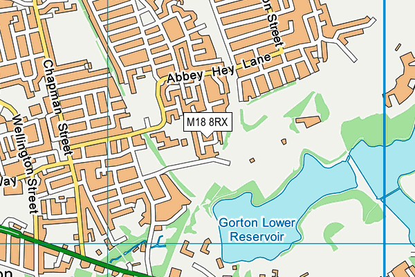 M18 8RX map - OS VectorMap District (Ordnance Survey)