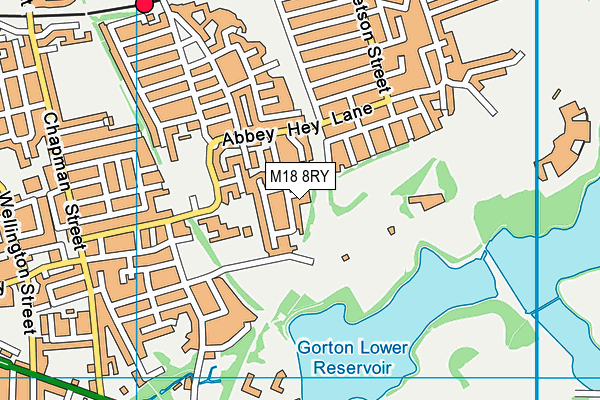 M18 8RY map - OS VectorMap District (Ordnance Survey)