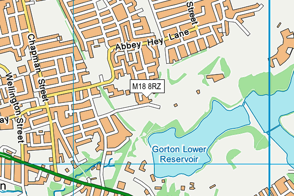 M18 8RZ map - OS VectorMap District (Ordnance Survey)