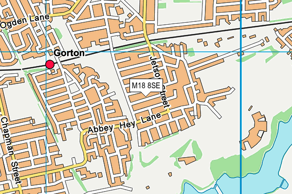 M18 8SE map - OS VectorMap District (Ordnance Survey)