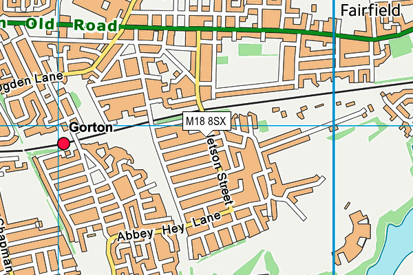 M18 8SX map - OS VectorMap District (Ordnance Survey)