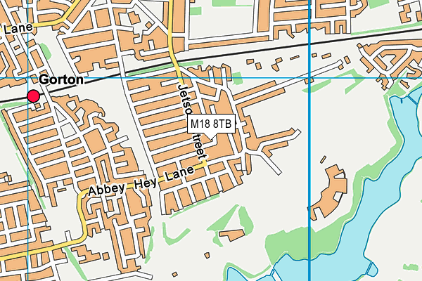 M18 8TB map - OS VectorMap District (Ordnance Survey)