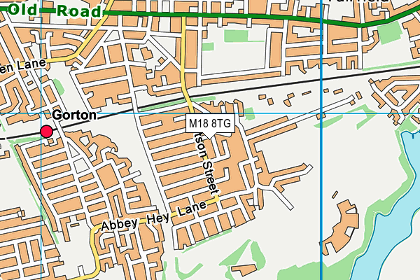 M18 8TG map - OS VectorMap District (Ordnance Survey)