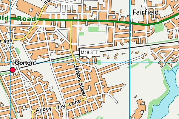 M18 8TT map - OS VectorMap District (Ordnance Survey)