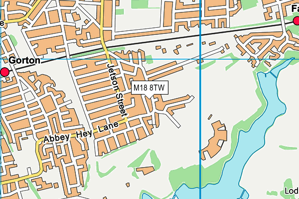 M18 8TW map - OS VectorMap District (Ordnance Survey)