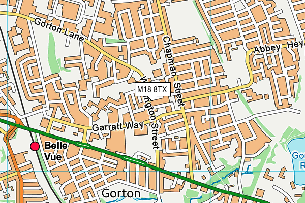 M18 8TX map - OS VectorMap District (Ordnance Survey)