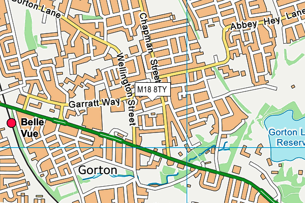 M18 8TY map - OS VectorMap District (Ordnance Survey)