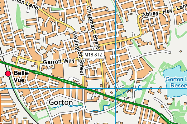 M18 8TZ map - OS VectorMap District (Ordnance Survey)