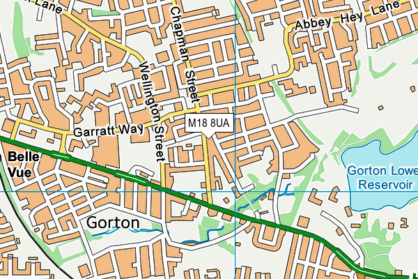 M18 8UA map - OS VectorMap District (Ordnance Survey)