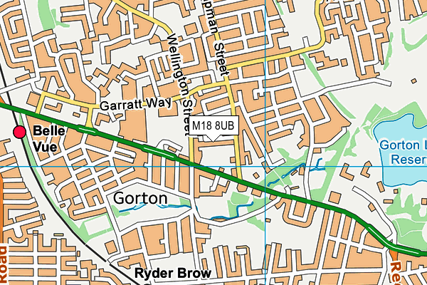 M18 8UB map - OS VectorMap District (Ordnance Survey)