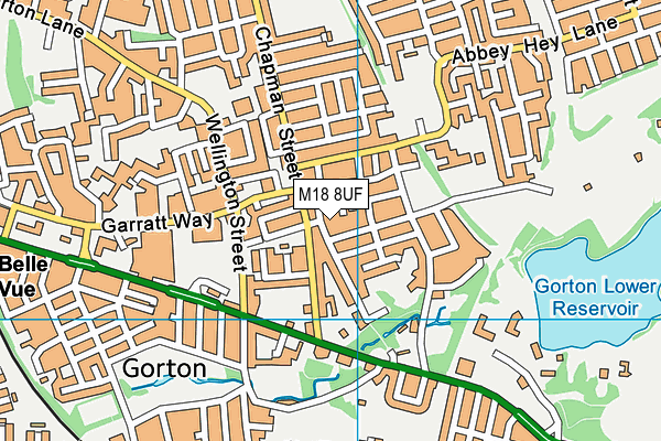 M18 8UF map - OS VectorMap District (Ordnance Survey)