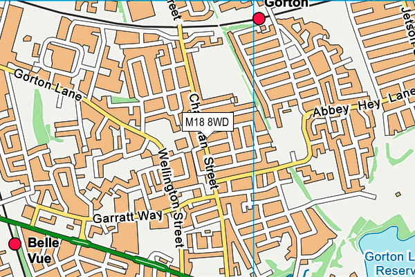 M18 8WD map - OS VectorMap District (Ordnance Survey)