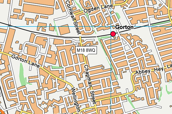 M18 8WQ map - OS VectorMap District (Ordnance Survey)