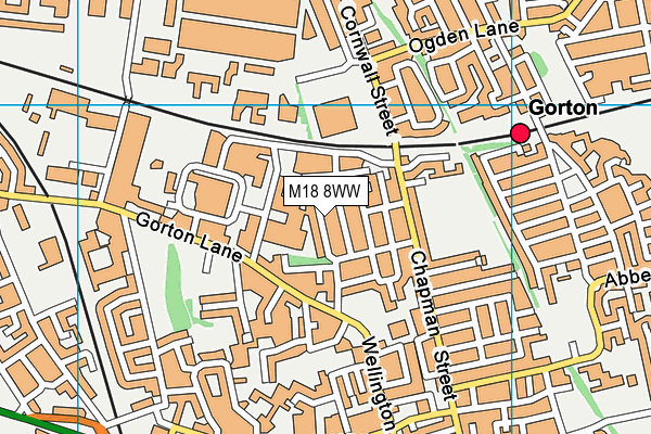 M18 8WW map - OS VectorMap District (Ordnance Survey)