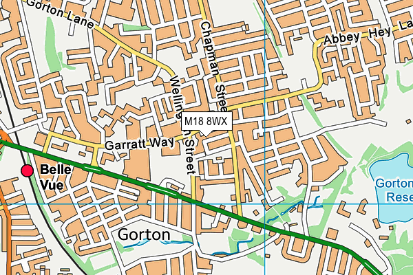 M18 8WX map - OS VectorMap District (Ordnance Survey)