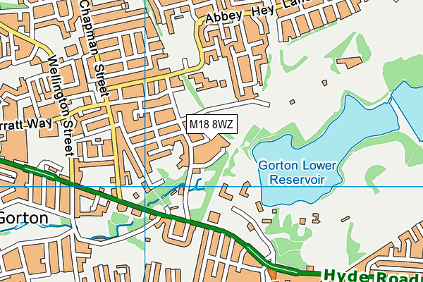 M18 8WZ map - OS VectorMap District (Ordnance Survey)