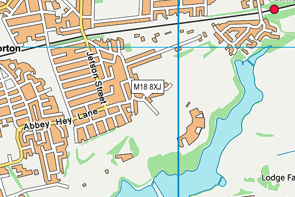 M18 8XJ map - OS VectorMap District (Ordnance Survey)