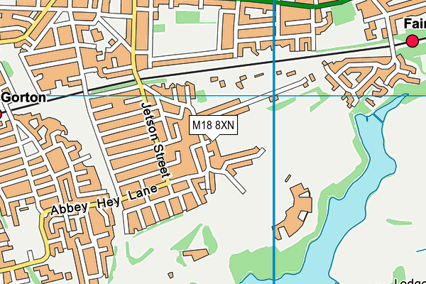 M18 8XN map - OS VectorMap District (Ordnance Survey)