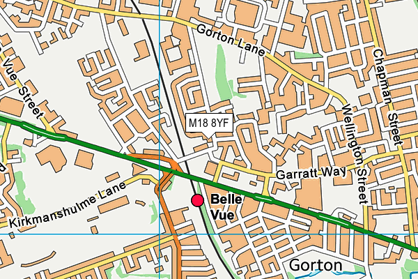 M18 8YF map - OS VectorMap District (Ordnance Survey)