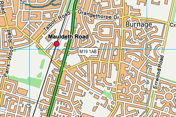 M19 1AB map - OS VectorMap District (Ordnance Survey)