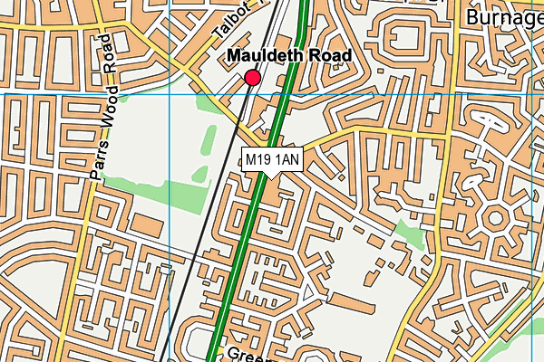 M19 1AN map - OS VectorMap District (Ordnance Survey)