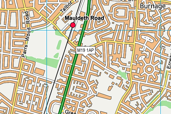 M19 1AP map - OS VectorMap District (Ordnance Survey)