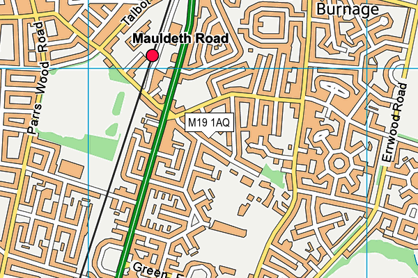 M19 1AQ map - OS VectorMap District (Ordnance Survey)