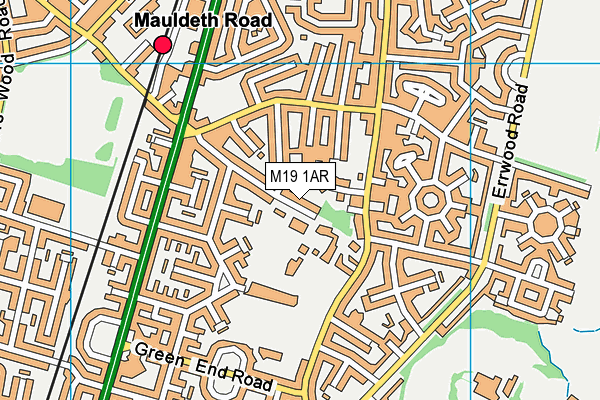 M19 1AR map - OS VectorMap District (Ordnance Survey)