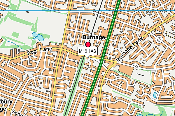 M19 1AS map - OS VectorMap District (Ordnance Survey)