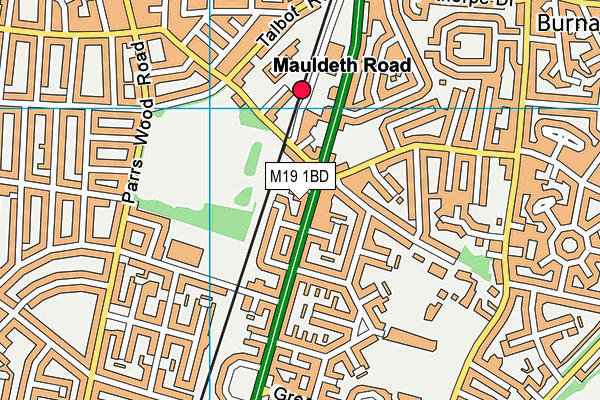 M19 1BD map - OS VectorMap District (Ordnance Survey)