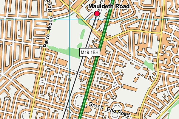 M19 1BH map - OS VectorMap District (Ordnance Survey)