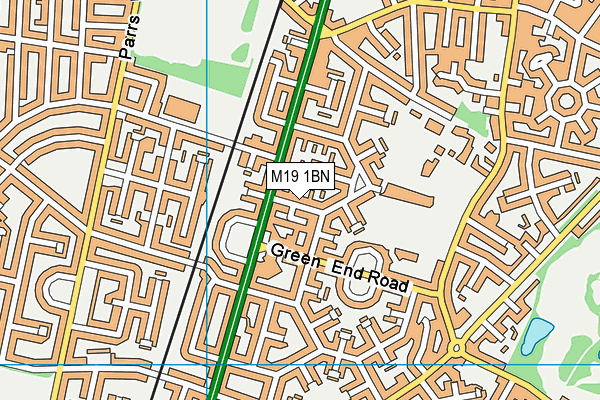 M19 1BN map - OS VectorMap District (Ordnance Survey)
