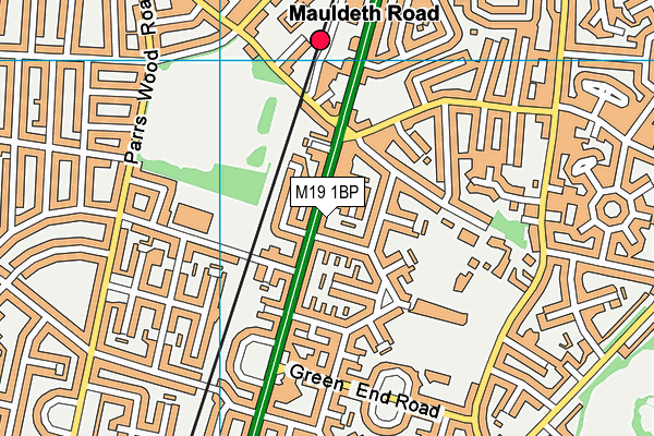 M19 1BP map - OS VectorMap District (Ordnance Survey)