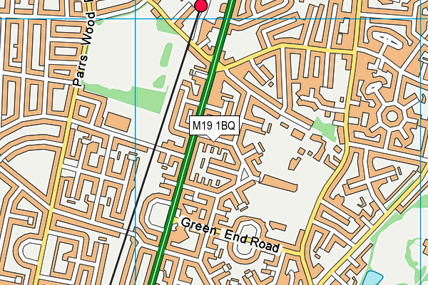 M19 1BQ map - OS VectorMap District (Ordnance Survey)